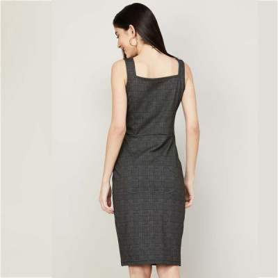 "Women Checkered Bodycon Dress "