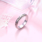 Woman Silver Moon Star Symbols Spinner Ring